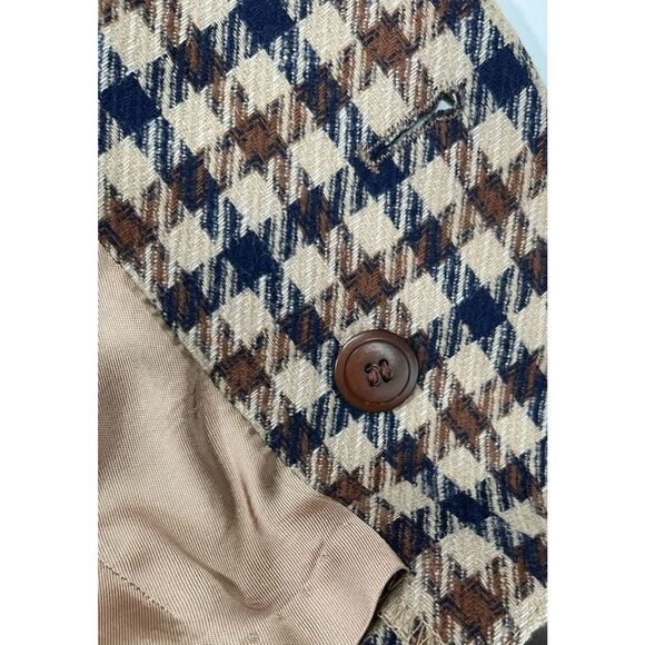 Pendleton Blazer Jacket Equestrian Houndstooth Wool Double Breast Boxy Vintage - Picture 12 of 12
